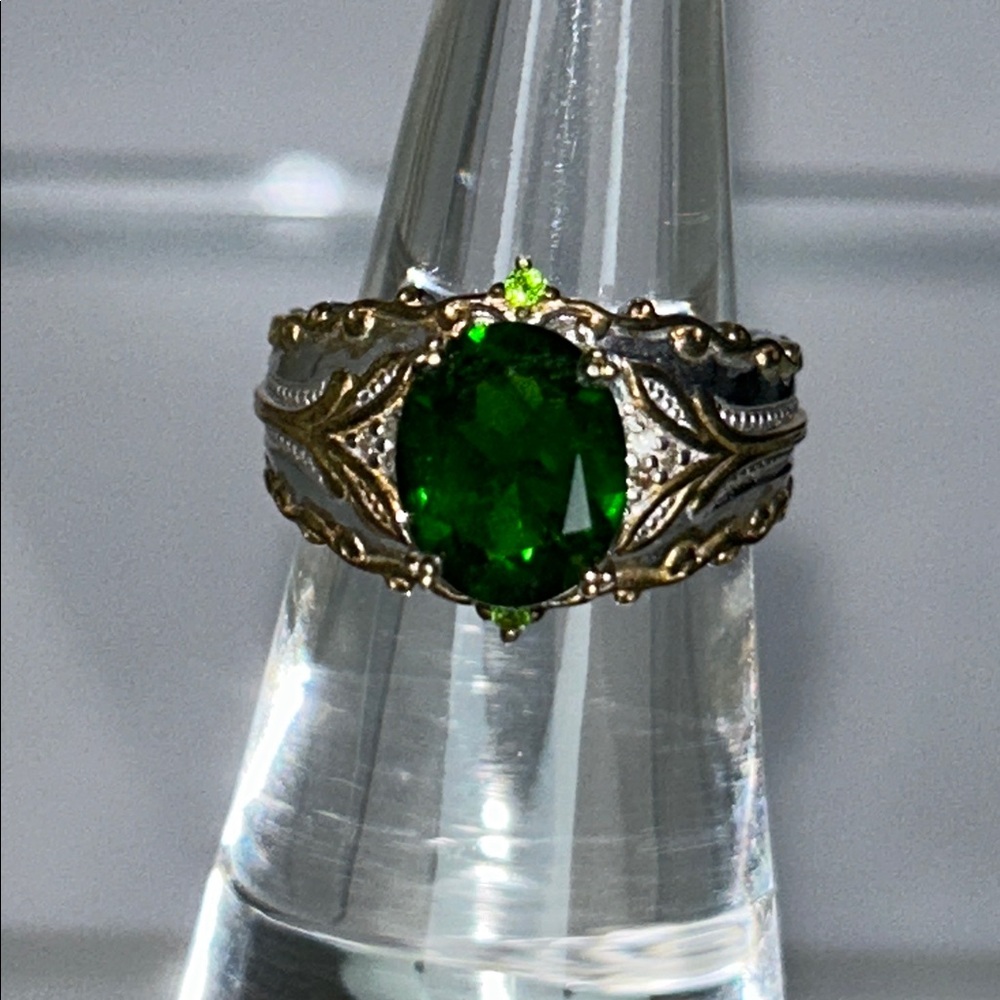 NWOT Gems En Vogue Sterling Silver Palladium Genuine Gemstone Designer Ring Boho